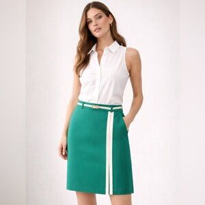 COM' ELLE Paris Women Skirt Size 3 Green